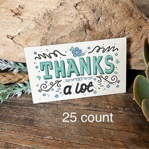 3/$20📦 25 Thank You cards for orders - Green thanks a lot